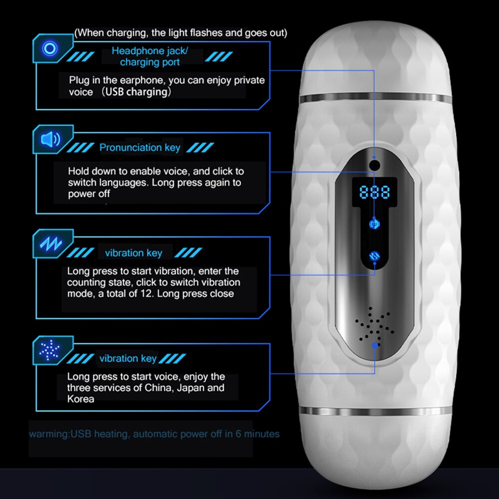 Dual-Head Vibrator for Adults, Sex Toy for Men, Masturbation Aid 18+, with Masturbation Device