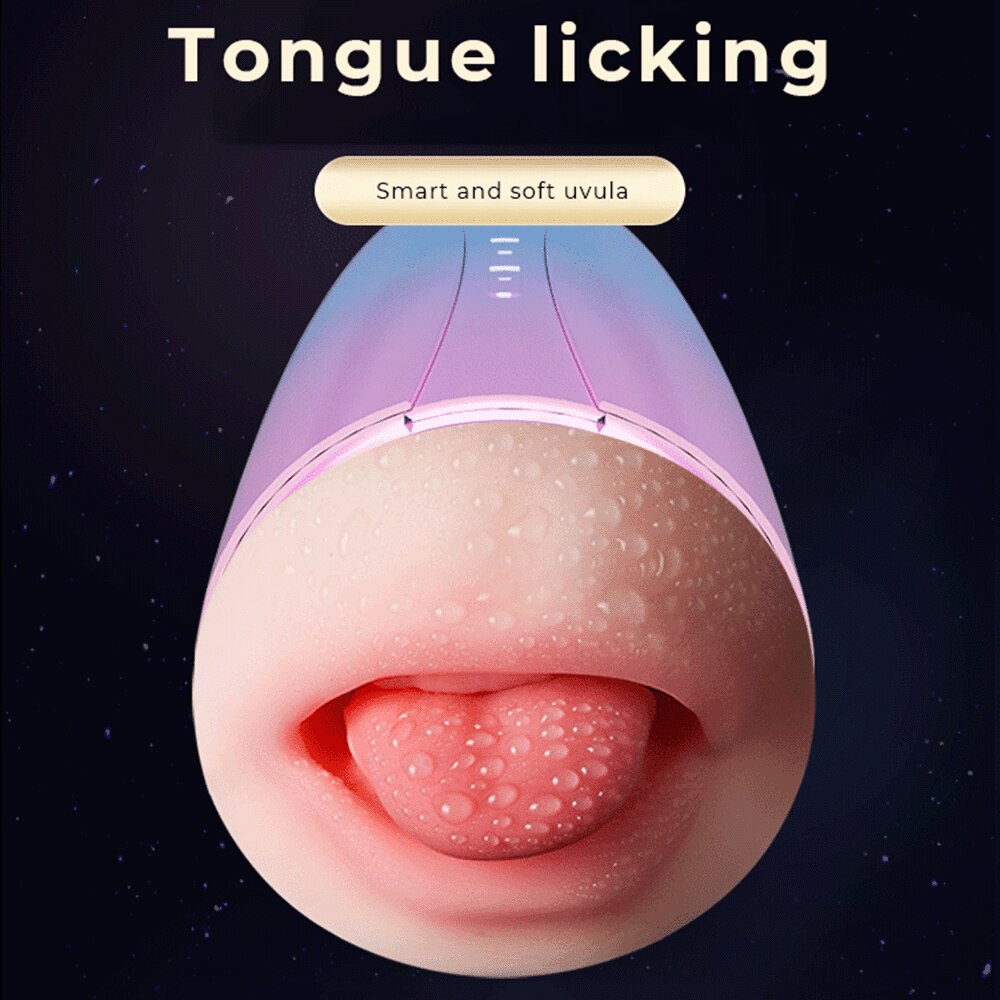 Double-headed Vibrator, Enjoy Masturbation, Licking Tongue Cup, Pocket Pussy, Adult Vibrator, Sexy Toy for Men, Masturbation