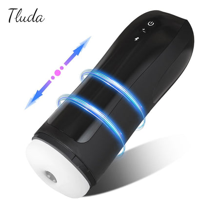 Automatic male masturbator, vibrating telescopic sex toy with moaning sounds, adult product
