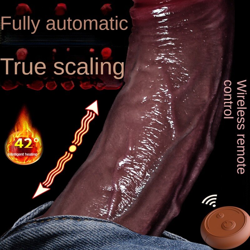 Large Dildo Sex Toy Vibrator for Women, Remote Control Vibrating Massager with Suction Cup, Realistic Heat-Sensitive Silicone Penis for Adults