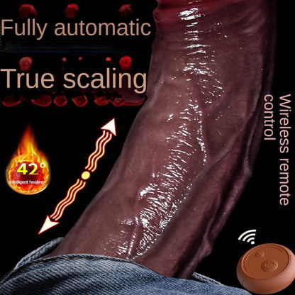 Large Dildo Sex Toy Vibrator for Women, Remote Control Vibrating Massager with Suction Cup, Realistic Heat-Sensitive Silicone Penis for Adults