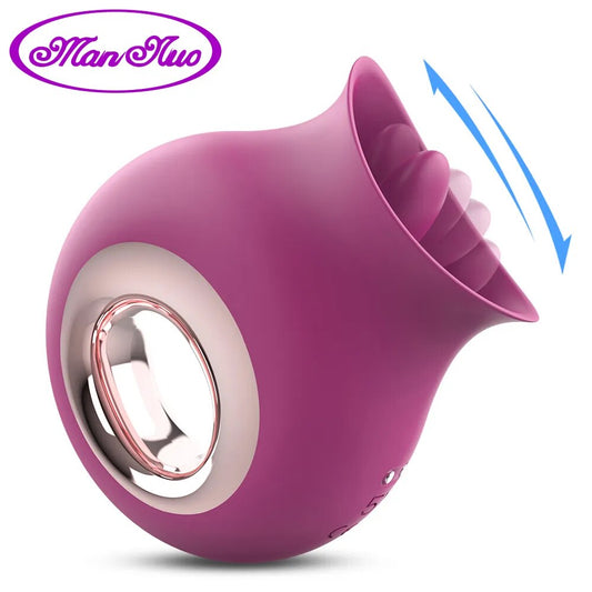 Clitoral vibrator, tongue vibrator, female sex toy for nipple stimulation with tongue licking action
