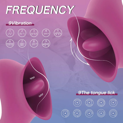 Clitoral vibrator, tongue vibrator, female sex toy for nipple stimulation with tongue licking action