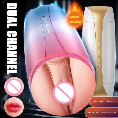 Double-headed Vibrator, Enjoy Masturbation, Licking Tongue Cup, Pocket Pussy, Adult Vibrator, Sexy Toy for Men, Masturbation