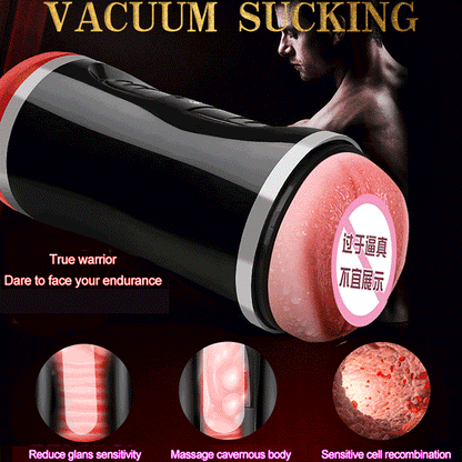 เพศของเล่นสำหรับผู้ชาย2in1อัตโนมัติชาย Masturbator คัพ Dual Channel สั่นจริงช่องคลอดช่องปากปากดูดพ็อกเก็ตหีอมควย