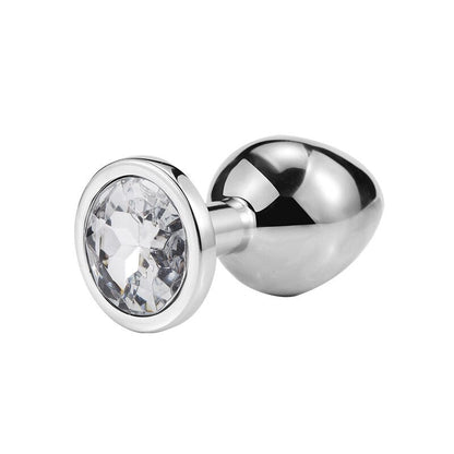 3 Different Size S/M/L Metal Anal Plug with Crystal Jewelry Smooth Prostate Massage Butt Silicone Plug Anal Sex Toys for Woman