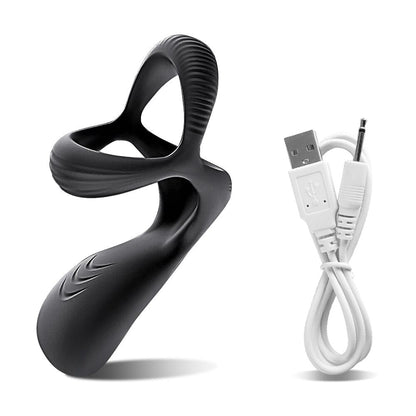 3-in-1 Vibrating Cock Ring Male Vibrator Penis Ring Delay Ejaculation Cockring Perineum Stimulator Sex Toys for Men Adult Goods