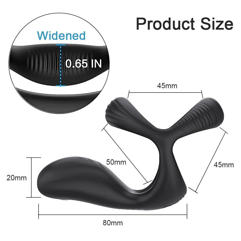 3-in-1 Vibrating Cock Ring Male Vibrator Penis Ring Delay Ejaculation Cockring Perineum Stimulator Sex Toys for Men Adult Goods