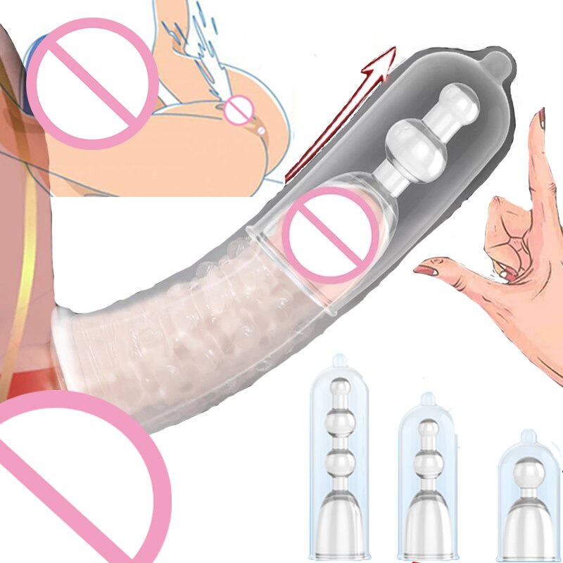 3 Sizes Reusable Lengthen Penis Enlargement Extend Penis Extension Sleeves Extender Sex Toys for Men Bondage Gear Sex Shop