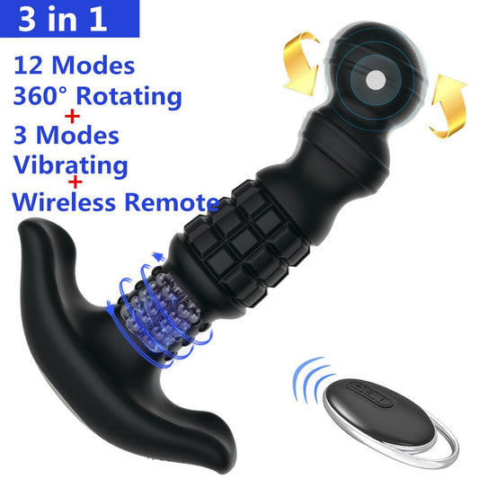360 Degree Rotating Wireless Anal Dildo Vibrator G-Spot Massager Female Masturbator Dilator Big Butt Plug Sex Toys for Women Men