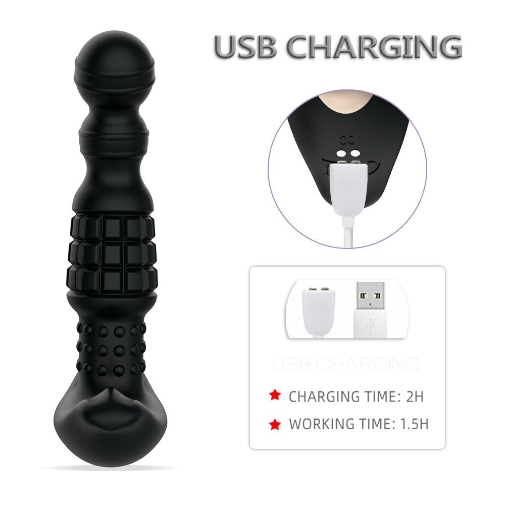 360 Degree Rotating Wireless Anal Dildo Vibrator G-Spot Massager Female Masturbator Dilator Big Butt Plug Sex Toys for Women Men