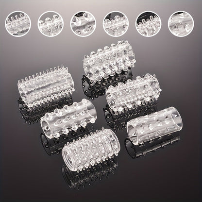 6pcs Sex Toys for Men. Penis Rings with 6 Elastic Textures, Reusable. Male Sex Toys Cock Ring. Penis Sleeve for Enhanced Erection, Extended Time Cock Rings. Adult Sex Toys for Men and Couples