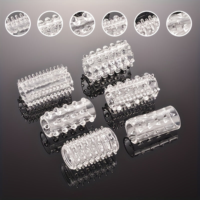 6pcs Sex Toys for Men. Penis Rings with 6 Elastic Textures, Reusable. Male Sex Toys Cock Ring. Penis Sleeve for Enhanced Erection, Extended Time Cock Rings. Adult Sex Toys for Men and Couples
