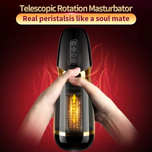 Automatic Rotating Male Masturbator Silicone Self-Pleasure Cup 10*10 Mode Sex Toy Real Vagina for Adult Men
