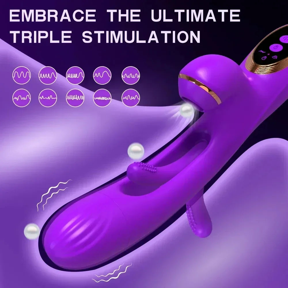 Women's Vibrating Dildo, Clitoral Vibrator, Nipple Stimulator, Vaginal Massager, Suction Sex Toy for Adults