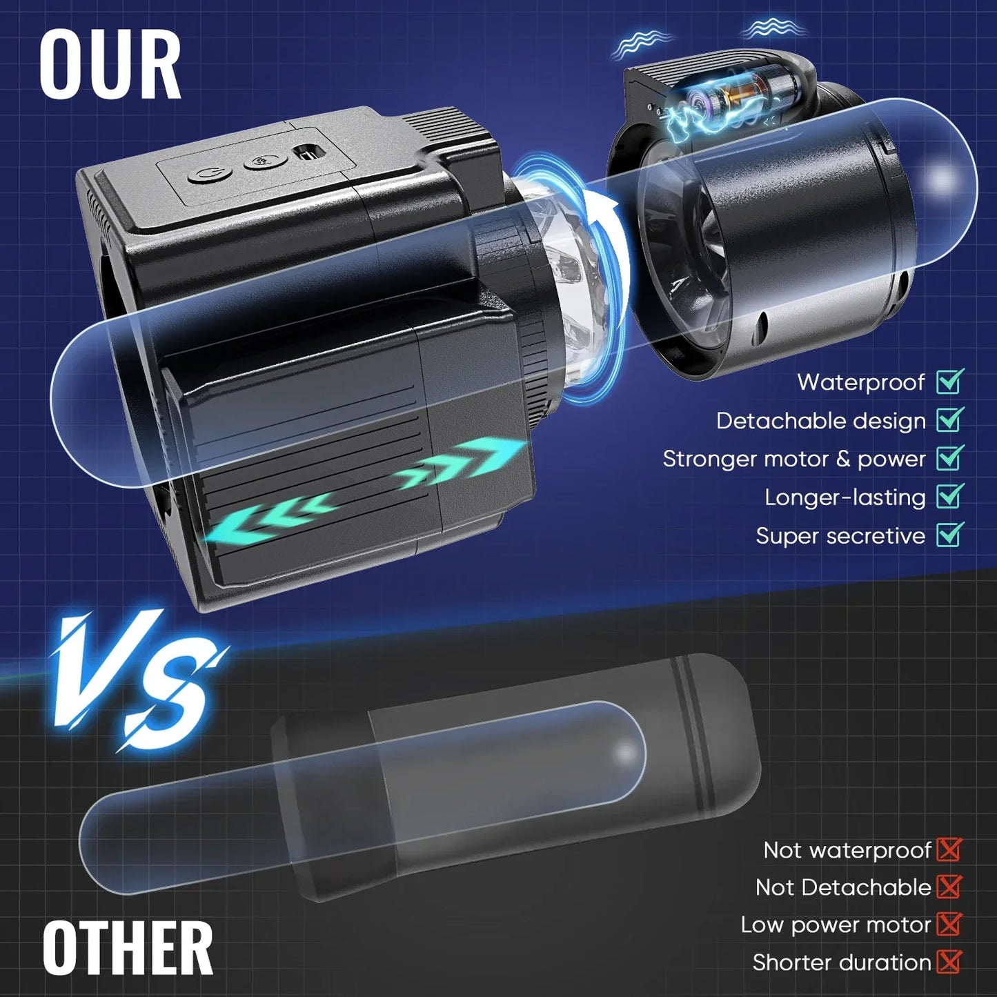 Retractable Masturbator for Men Piston Opening Adult Sex Toy for Men