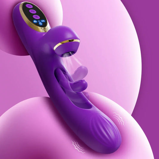 Women's Vibrating Dildo, Clitoral Vibrator, Nipple Stimulator, Vaginal Massager, Suction Sex Toy for Adults
