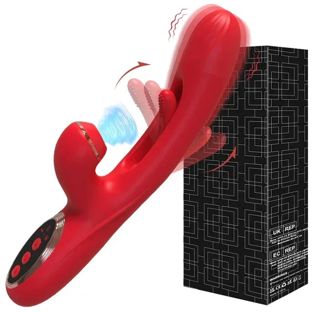 Women's Vibrating Dildo, Clitoral Vibrator, Nipple Stimulator, Vaginal Massager, Suction Sex Toy for Adults