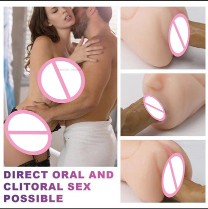 Male Masturbator Realistic Device 3D Female Vagina and Anal Sex Toys For Men's Soft and Secure 18 Years - Women Pussy