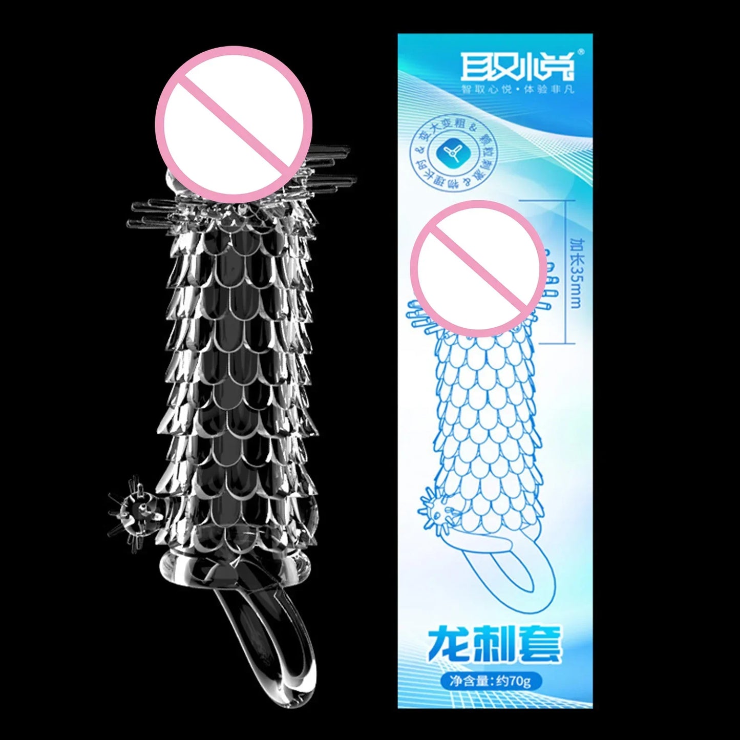 3D Crystal Condoms Dick Extender Penis Lengthening Thick Sleeve Sex Toys and Useful Sex Supplies