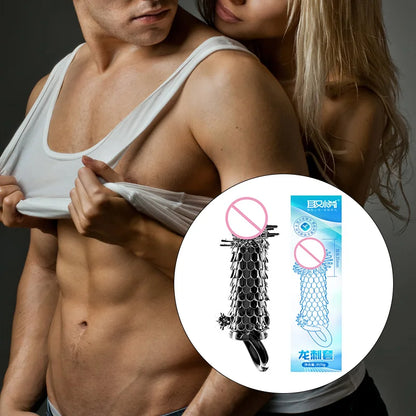 3D Crystal Condoms Dick Extender Penis Lengthening Thick Sleeve Sex Toys and Useful Sex Supplies