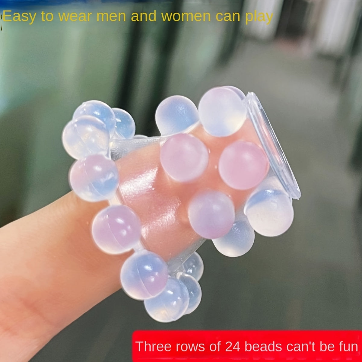 Three-layer Silicone Goat Eye Ring: Silicone Fun Ring. Eyelash Eye Ring. Male Ring - Adult Novelty. Connected Burst Bead Fun Ring. No Power Supply