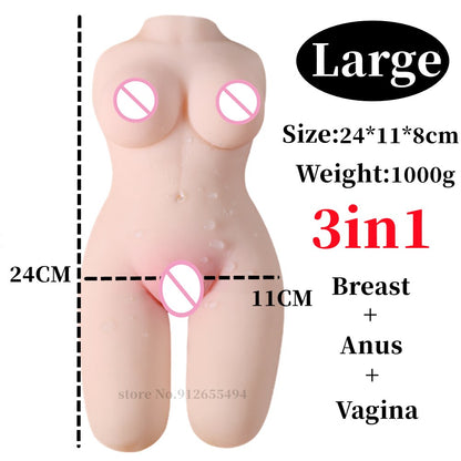 3in1 Vagina Anal Sex Toy for Men Real Sexy Doll for Adults Pussy Ass Pocket Erotic Product 18 Masturbator Couple Sexx