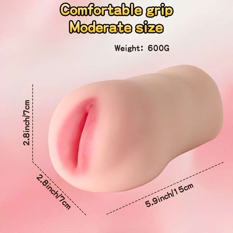 Realistic Tactile Male Masturbation Toy. Soft Flexible Pocket Design. 3D Lifelike Female Texture and Intense Anal Design. Portable Adult Male Pleasure Aid. TPE Material. No Batteries Required.