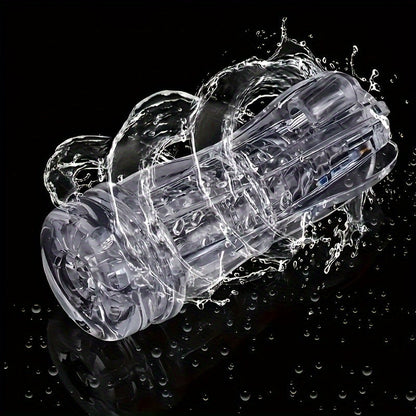 Transparent 3D Realistic Electric Male Masturbator: Adult Party Toy for Men. Suitable for Ages 18+ (No Feathers. Silicone Material)