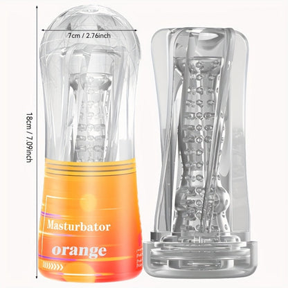 Transparent Crystal Masturbation Cup Male Masturbator Penis Exerciser Adult Toy