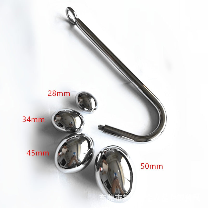 4-Size Stainless Steel Anal Balls Dilator Anal Hook Buttplugs Anus Stretcher Butt Plug Prostate Adult Game Sex Toys for Men Women