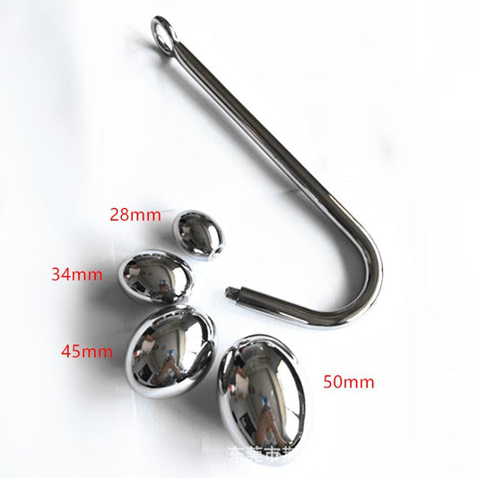 4-Size Stainless Steel Anal Balls Dilator Anal Hook Buttplugs Anus Stretcher Butt Plug Prostate Adult Game Sex Toys for Men Women