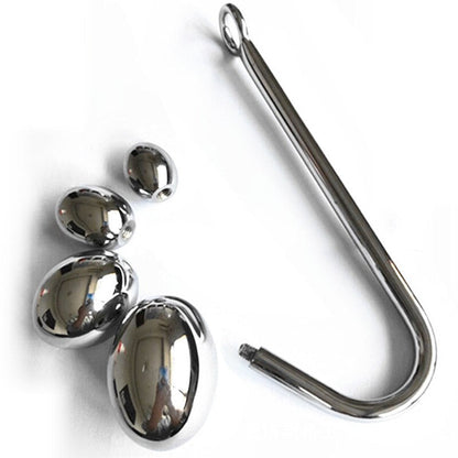 4-Size Stainless Steel Anal Balls Dilator Anal Hook Buttplugs Anus Stretcher Butt Plug Prostate Adult Game Sex Toys for Men Women