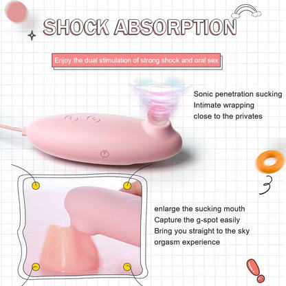 4-in-1 Vibrator, Nipple and Breast Massager, Clitoral Stimulator, Sucker, Female Masturbator, Licking Sex Toy for Women