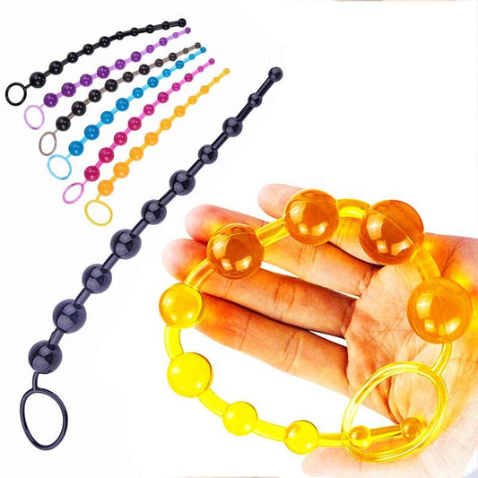 5-Color Vibrator Anal Beads Butt Plug Stimulator Massager Sex Toy for Women, Anal Balls Butt Plug Toys for Beginners, Sex Tools