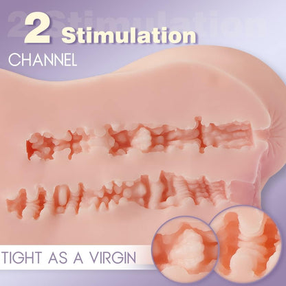 3.3LB Mini Pussy Ass Male Masturbator for Men Masturbation .3D Realistic Sex Toy with Virgin Vagina and Anal Stroker. Pocket Pussy with 2 Hole for Man Orgasm …