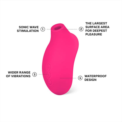 LELO SONA 2 Sonic Waves Clit Sucker. Waterproof Clit Vibrator Oral Stimulator Vibrator for Women for Deeper Satisfaction. Cerise