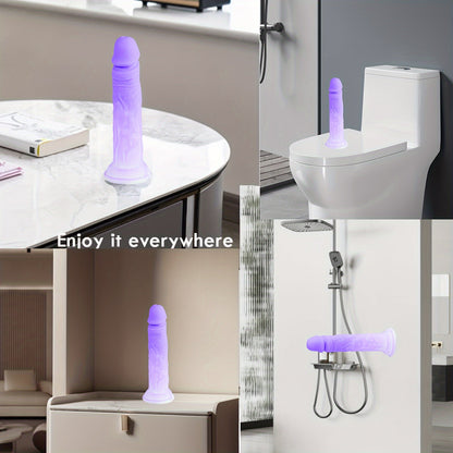 Dildo Waterproof Non-Latex Adult Sex Toy - Hands-Free Pleasure with Strong Grip for Play. Body-Safe Stimulation. Sustainable. No Power Required