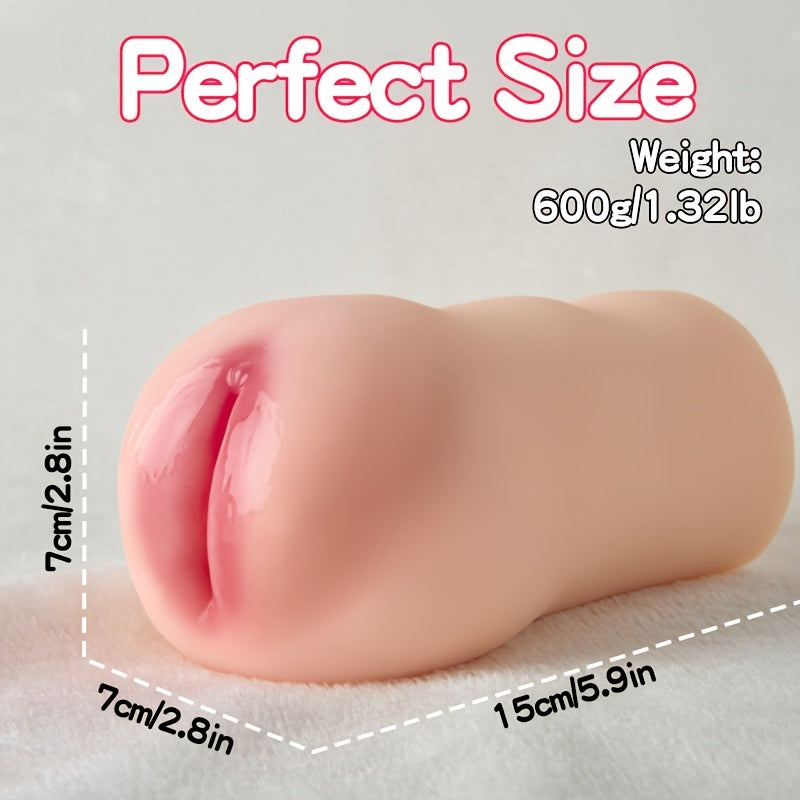 Realistic Tactile Male Masturbation Toy. Soft Flexible Pocket Design. 3D Lifelike Female Texture and Intense Anal Design. Portable Adult Male Pleasure Aid. TPE Material. No Batteries Required.