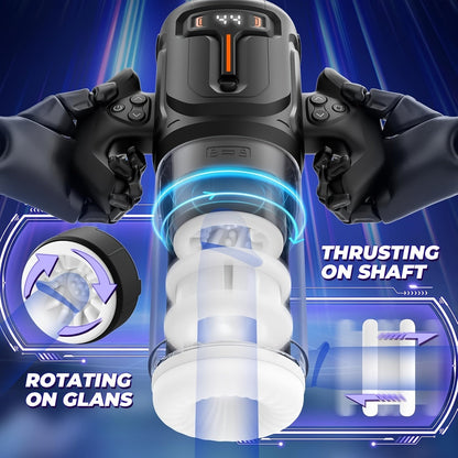 Automatic Male Masturbator Sex Toy. Unique Male Sex Toy With 4 Thrusting & Rotating Modes For 4 Speeds. Male Stroker With Handles & Digital Display & One-Click Burst For Men. Sergeant Major