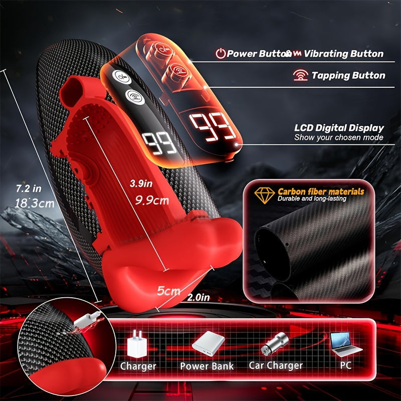 Male Sex Toys For Men Penis Vibrator - Male Masturbator Deep Throat-Mouth Men's Stroker 9 Tapping & Vibrating Penis Pump Trainer LCD 360° Wrapped Male Vibrator Adult Sex Toy