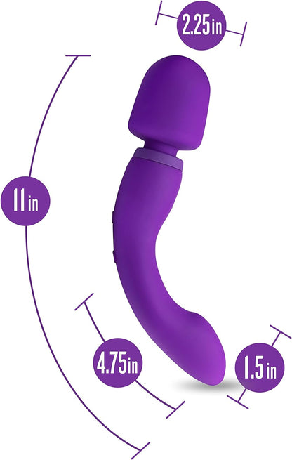 Blush Wellness Dual Sense - Innovative Touch-Sensitive Ultra Soft Silicone Massage Wand - Targets Sore Muscles - 10 Powerful Rumbly Vibration Functions On Both Ends of Massager - IPX7 Waterproof