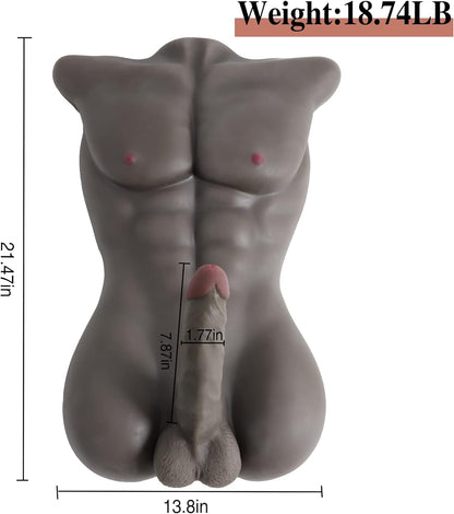 Male Sex Doll for Women with Large Realistic Dildo Sex Toys Male Torso Penis Sex Dolls with Tight Anal Sex for Female Masturbation Threesome Couple Sex Fun Unisex Toys. 18.74LB