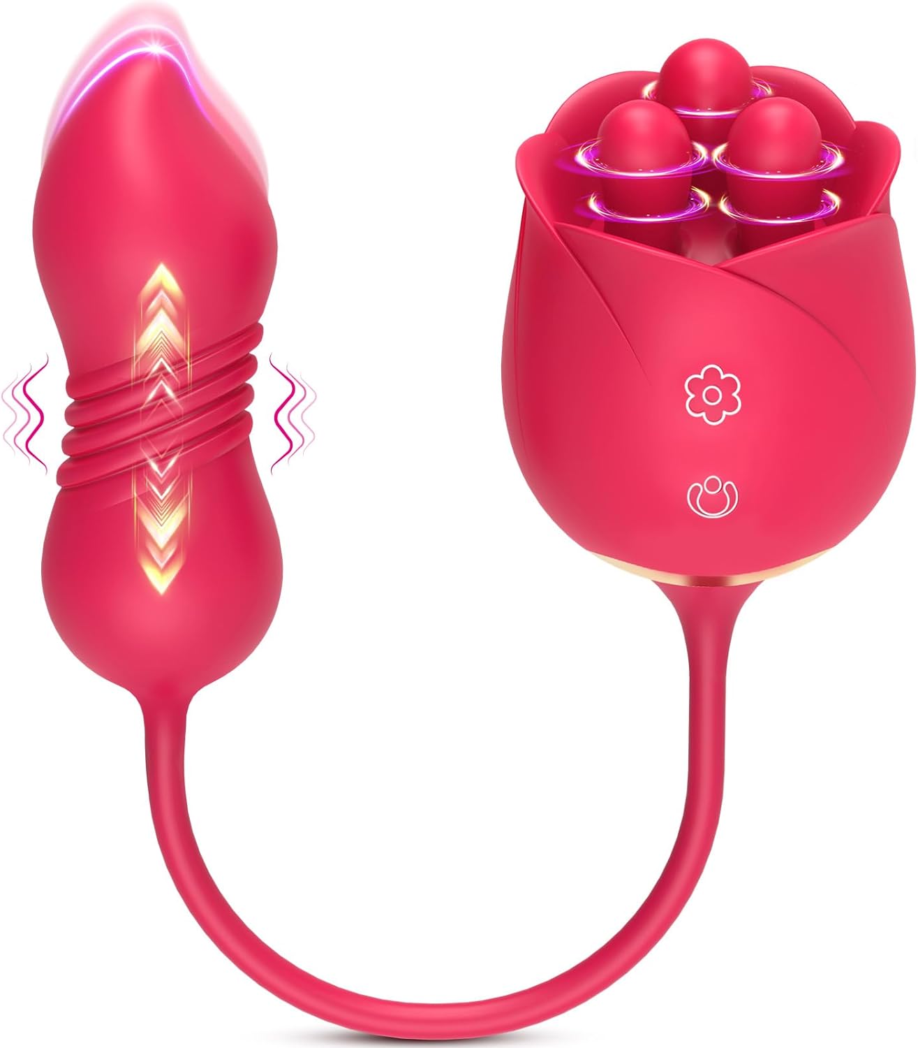 Sex Toys Rose Dildo Vibrator - Rose Sex Toy Thrusting Dildos. Fondling Vibrators Adult Toys. Female Vibrator Clitoris Stimulator. Couples Sexual Pleasure Stimulation Device. Vibrating Dildos