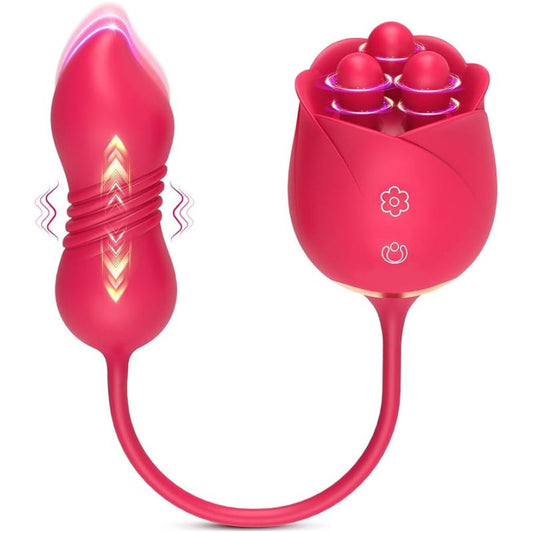 Sex Toys Rose Dildo Vibrator - Rose Sex Toy Thrusting Dildos. Fondling Vibrators Adult Toys. Female Vibrator Clitoris Stimulator. Couples Sexual Pleasure Stimulation Device. Vibrating Dildos