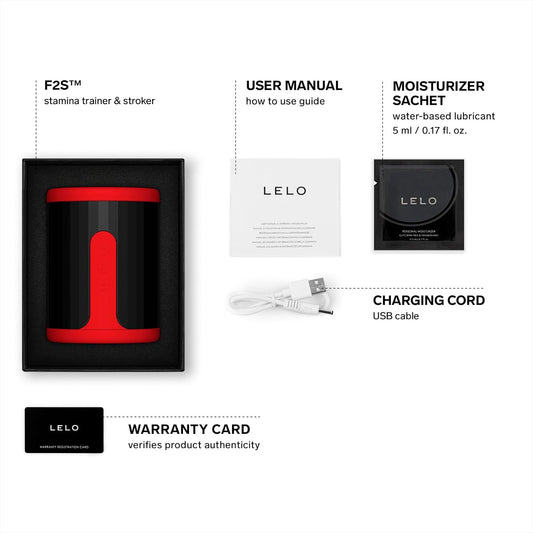 LELO F2S Stamina Trainer & Stroker with 14 Pleasure Settings. App and AI Mode. Male Masturbator Sex Toy for Men. Male Sex Toy. Hands Free Masturbator. Penis Pump. Blowjob Adult Toys Vibrator. Red