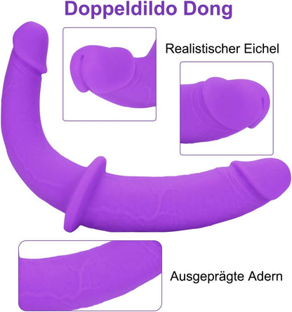 Harness Strap on Silicone Dildo Adult Sex Toy G spot Stimulator Detachable Double Dildos Vagina Massager Female Masturbator for Women Lesbian and Couples
