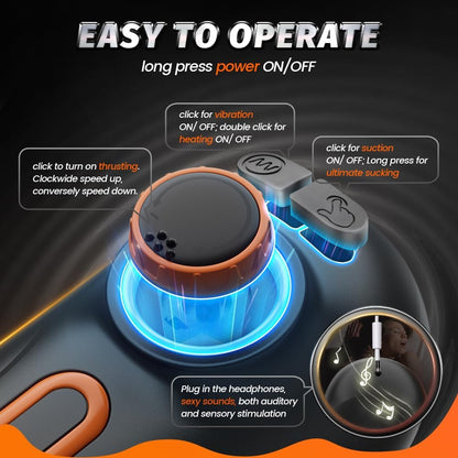 Ulovime Automatic Male Masturbator Cup with Thrusting & Sucking & Vibrating & Heating & Sexy Voice Male Stroker with 3D Realistic Textured Vagina for Penis Stimulation Adult Sex Toys for Men Pleasure