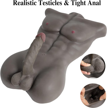 Male Sex Doll for Women with Large Realistic Dildo Sex Toys Male Torso Penis Sex Dolls with Tight Anal Sex for Female Masturbation Threesome Couple Sex Fun Unisex Toys. 18.74LB