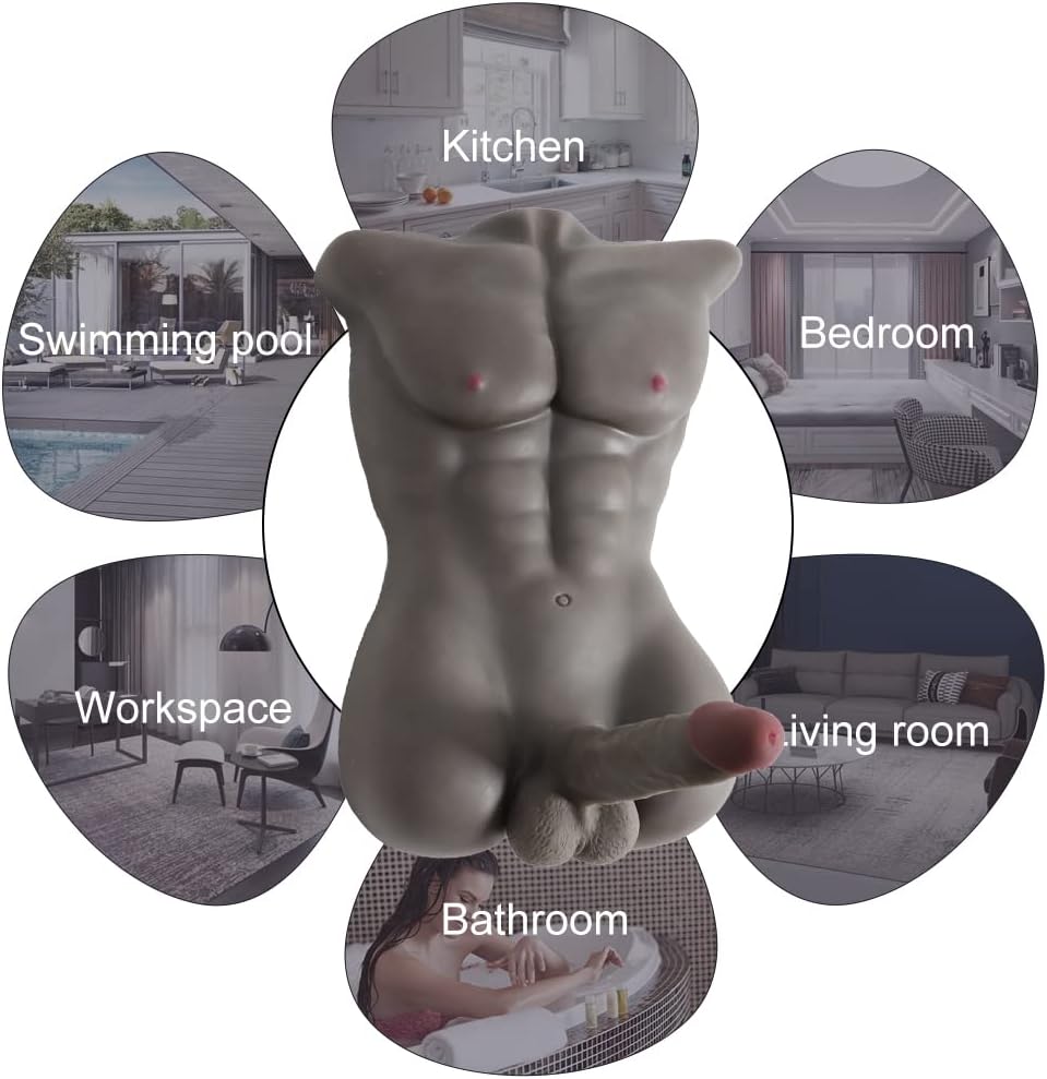 Male Sex Doll for Women with Large Realistic Dildo Sex Toys Male Torso Penis Sex Dolls with Tight Anal Sex for Female Masturbation Threesome Couple Sex Fun Unisex Toys. 18.74LB